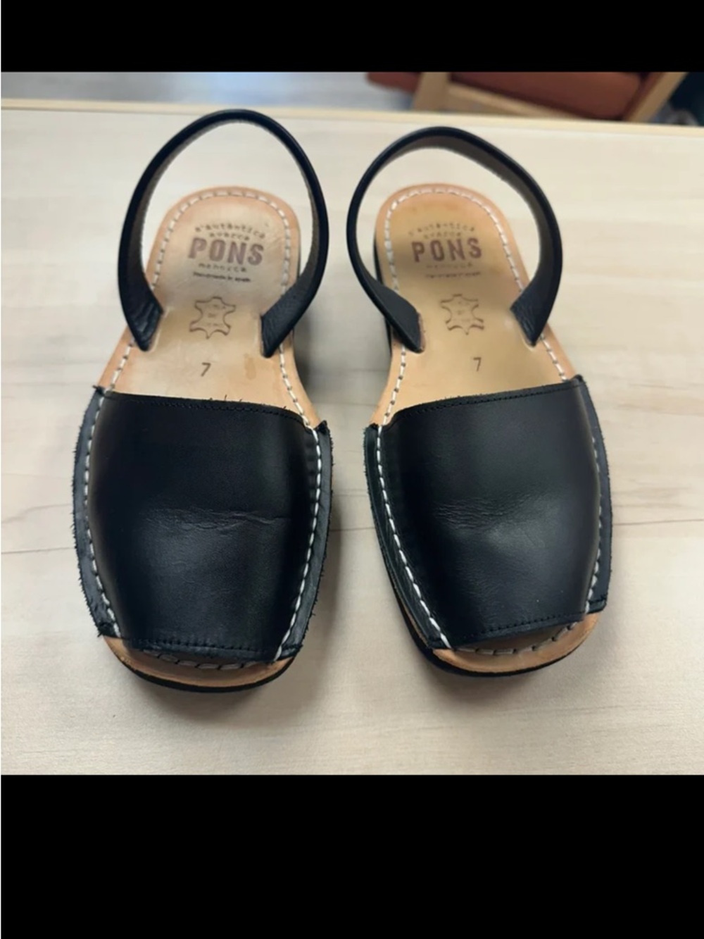 Pons Black  Leather Slingback Sandal - Picture 2 of 9